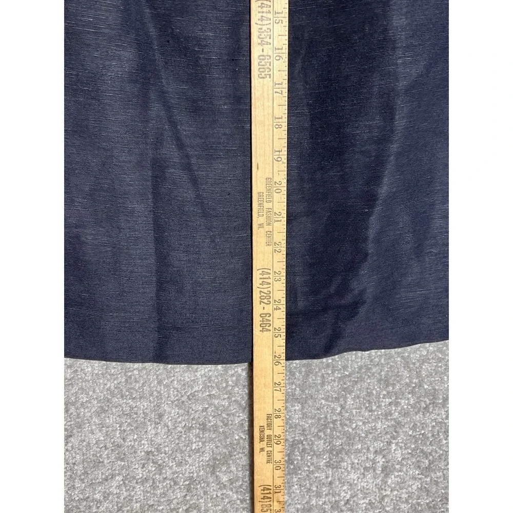 Vintage GH Signature Linen Blend Blazer Skirt Suit Womens Sz 12 Blue Lined New